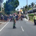 Pengamanan Babinsa, Bhabinkamtibmas dan Pecalang Sukseskan Upacara Ngaben Warga Binaan