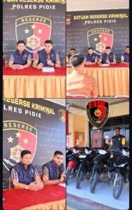 Polres Pidie Berhasil Ungkap Kasus Curanmor, Tiga Pelaku Diamankan
