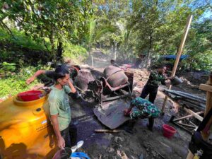 Pembangunan Abutmen Jembatan Perintis Garuda Capai Tahap Strategis, TNI dan Warga Bersinergi