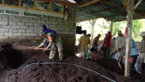 Babinsa Desa Babahan Kawal Distribusi Pupuk Organik Hasil Kelompok Tani Sipadu 659