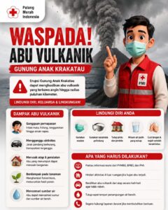 Waspada Abu Vulkanik Gunung Anak Krakatau Erupsi, PMI Bagikan Tips Mitigasi