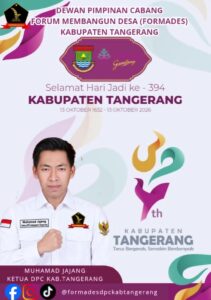 Ketua FORMADES DPC Kabupaten Tangerang Muhamad Jajang Ucapkan Selamat Hari Jadi ke-394 Kabupaten Tangerang